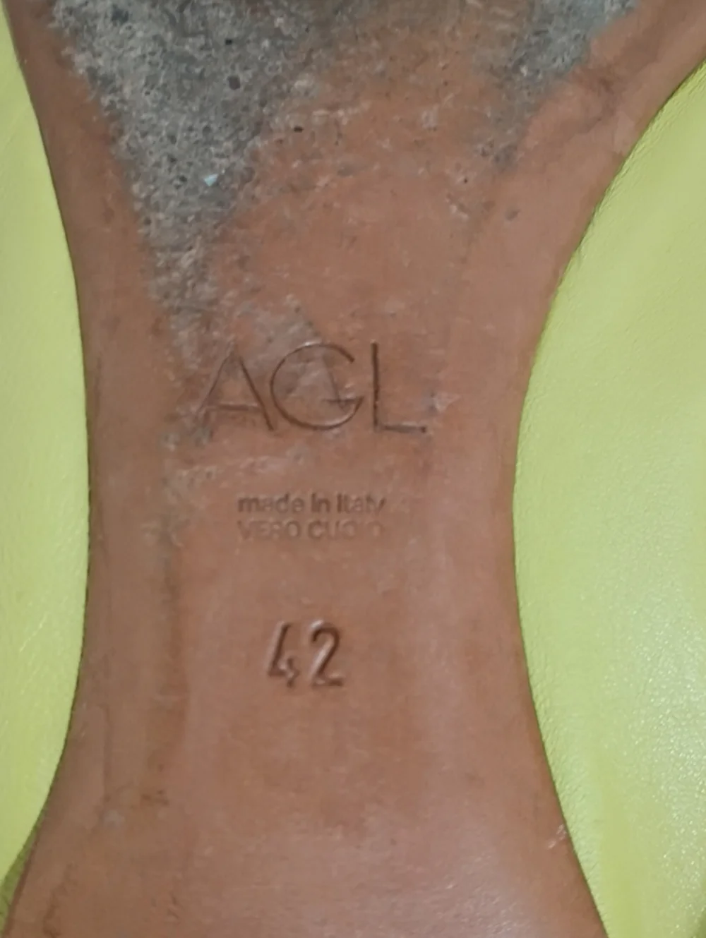 AGL Monika Yellow Python Cap Toe Ballet Flat Size 42 Made in Italy